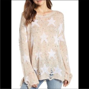 Wildfox Seeing Stars Lennon confetti distressed Sweater Size XS